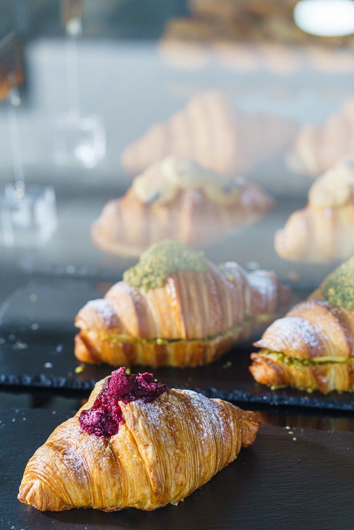Croissants at a craft bakery