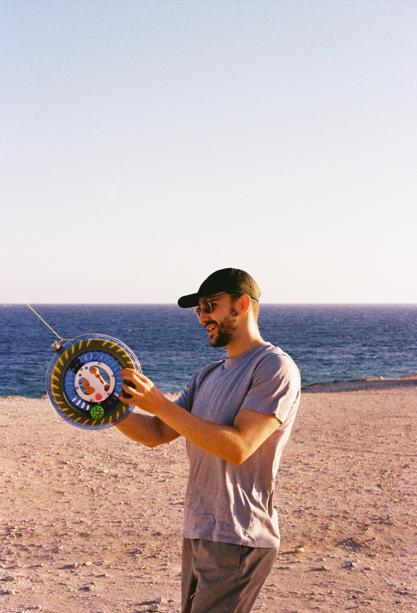 Man on a beach by the sea