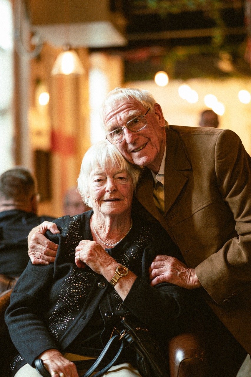 Older couple smiling together