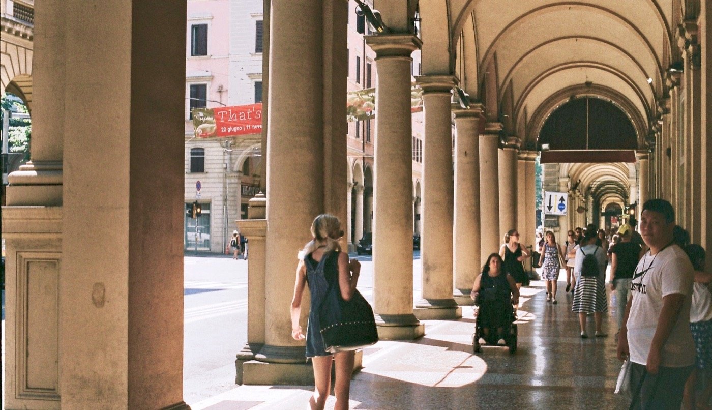Arcaded walkway with columns